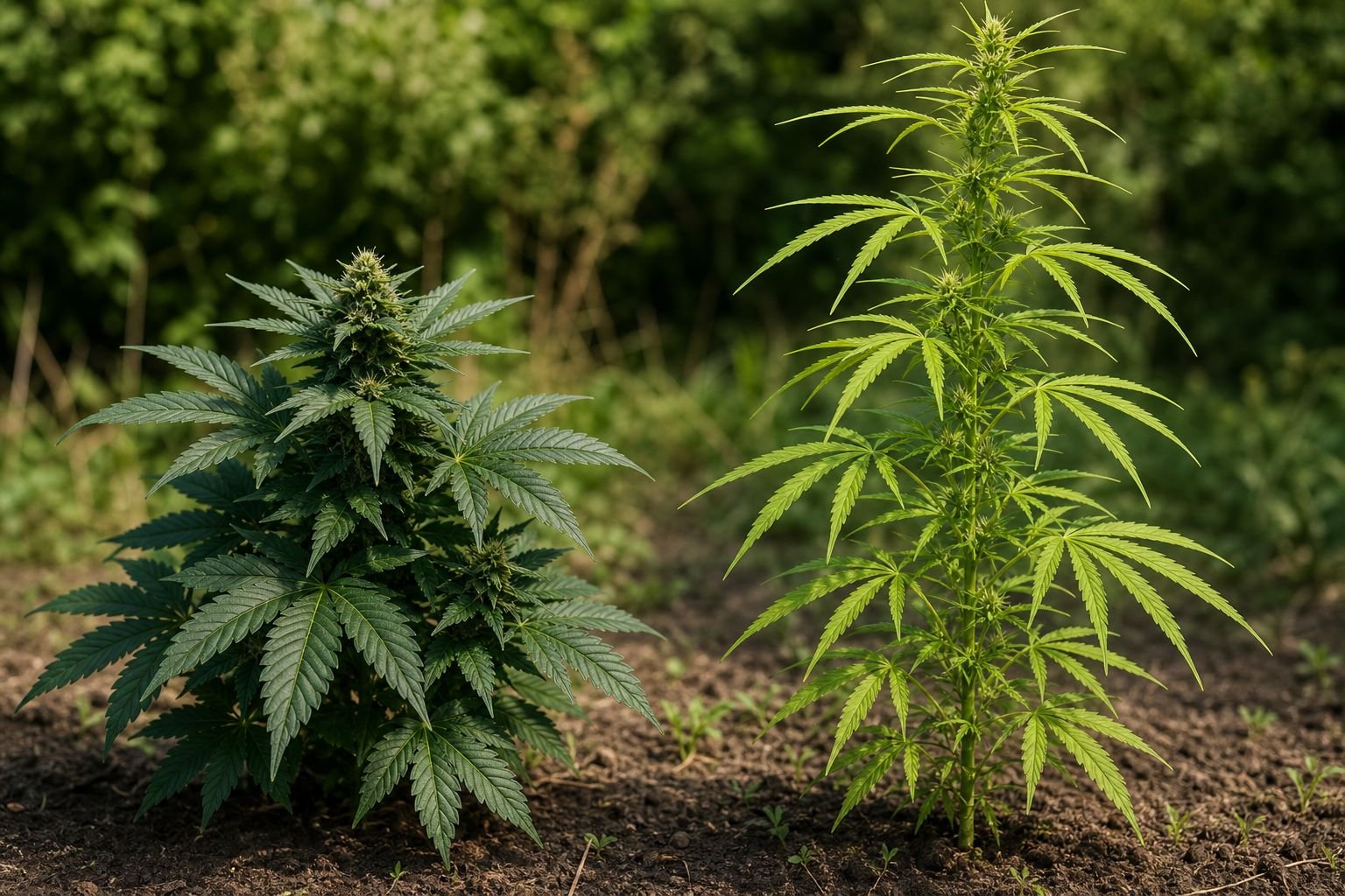 Indica vs Sativa Cannabis Plants