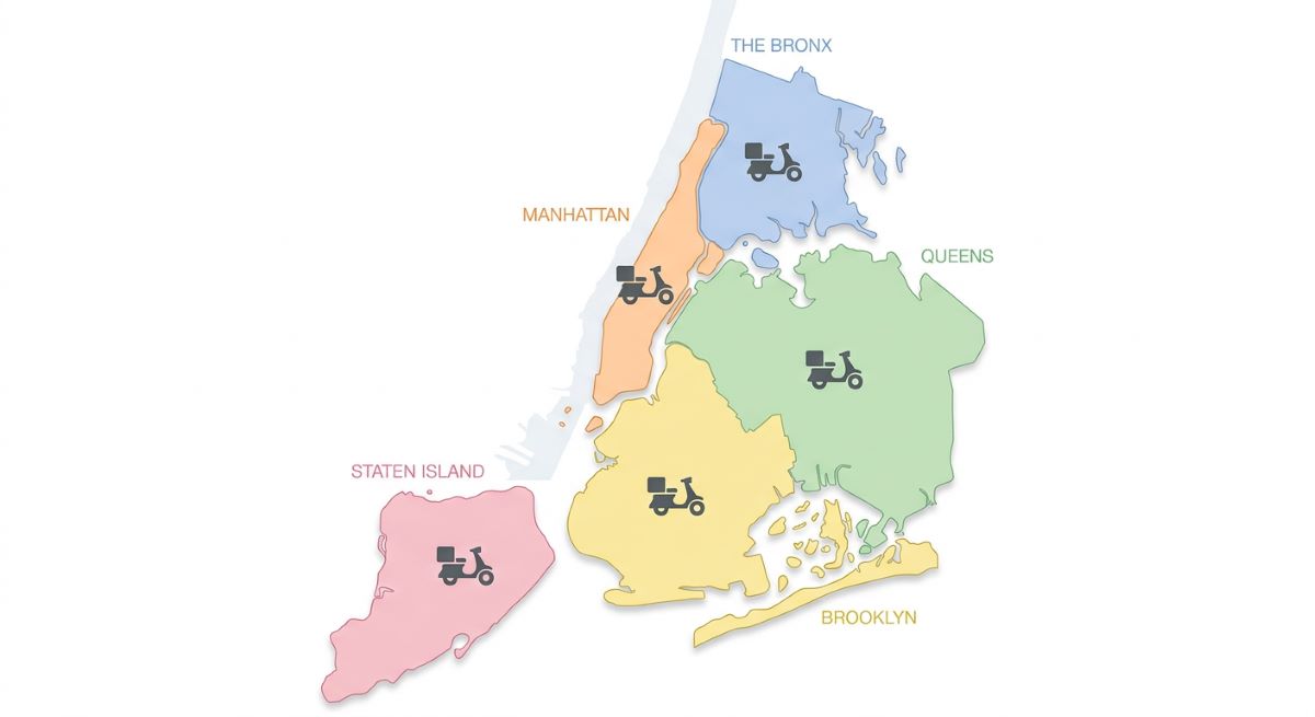 cannabis delivery New York coverage map by borough